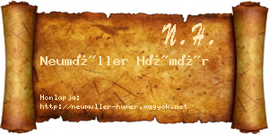 Neumüller Hümér névjegykártya